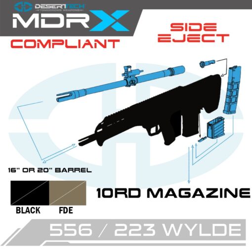 desert tech mdrx 223 wylde ca compliant side ejection rifle kit